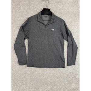OGIO Mens Gray Quarter Zip Pullover "bai" logo Athletic Long Sleeve Shirt Top